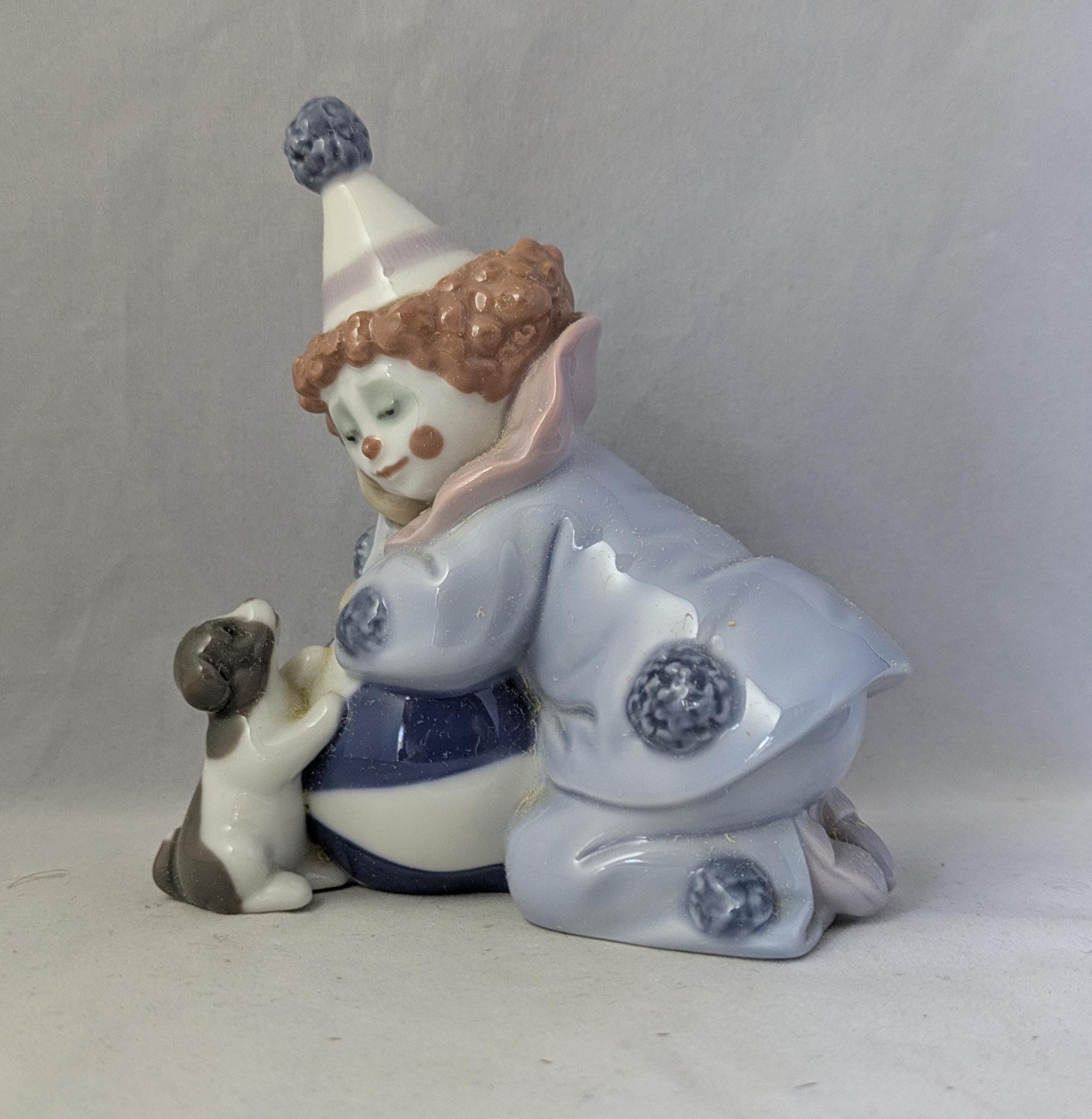 【美品】LLADRO リヤドロ　5278 子犬とボールを持つピエロ　仔犬　ピエロ 子犬とボールをあしらったコレクターズヴィンテージ リヤドロ