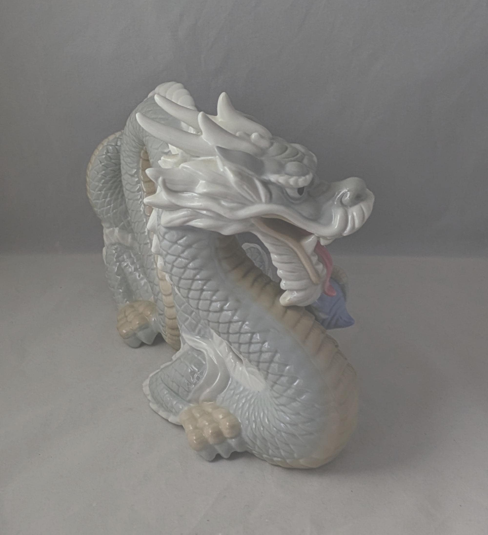 Vintage Collectable Yoshimi K Porcelain Three Toed Dragon Figurine