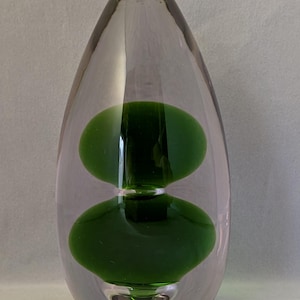 Vintage Collectable Signed Wedgwood Glass Paperweight - Topiary - Green