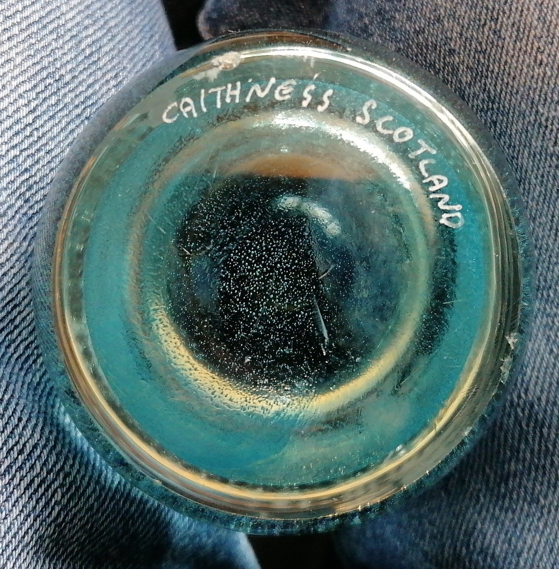 Vintage Signed Caithness Glass Paperweight With An Angling Etsy