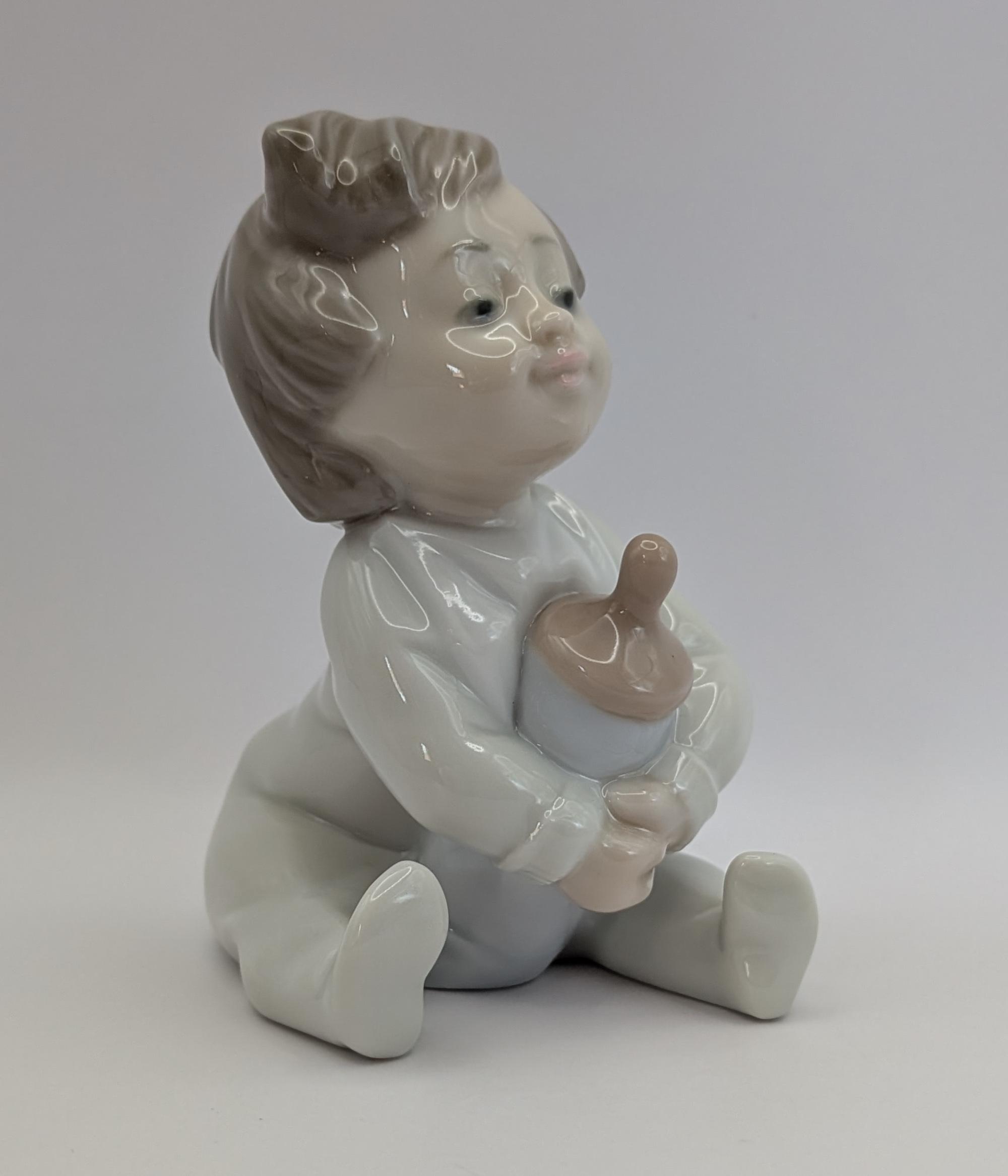 Collectable Lladro Nao Baby With A Bottle - 