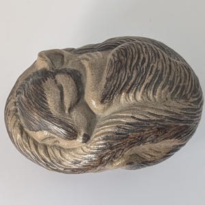Vintage Collectable Brown Poole Pottery Dormouse - Asleep #750