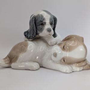 Collectable Nao By Lladro Porcelain Puppies Ornament - &quot;Wake Up&quot;  - No. 00385