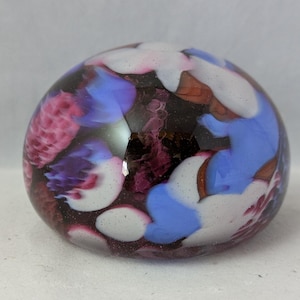Vintage Signed Guernsey Multi-Coloured Glass Paperweight