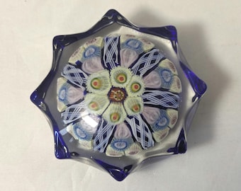 Vintage Sammler Strathearn Millefiori Glas Briefbeschwerer