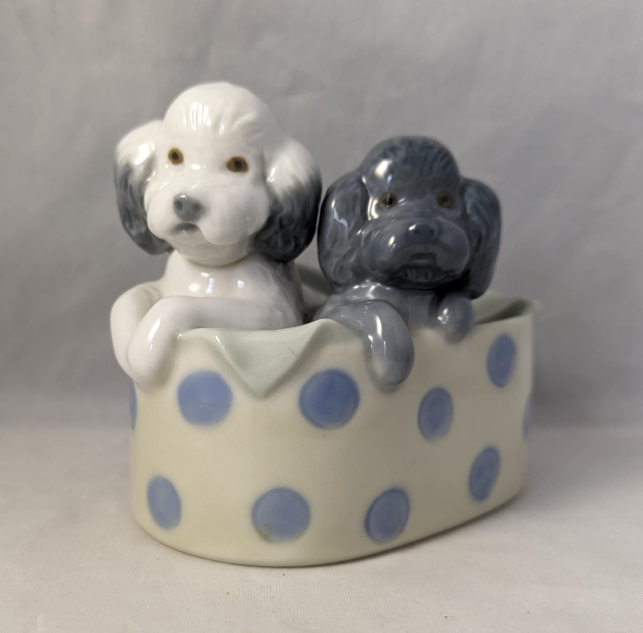 Vintage Collectable Lladro Nao Porcelain Ornament - Two Puppies in