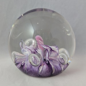 Vintage Collectable Selkirk  Glass Spherical Paperweight - "Satin" - Signed And Dated