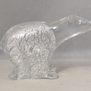 Granna Glasbruk Sweden Collectable Glass and Silver Polar Bear