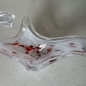 Large Vintage Murano Style Studio Glass Fruit, Bonbon Or Display Bowl
