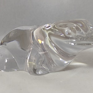 Villeroy And Boch Vintage Collectable Clear Glass Frog Paperweight Or Ornament