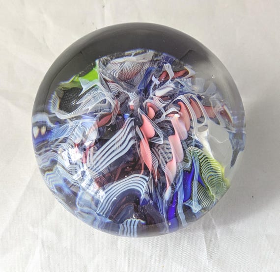 Vintage Collectable Scrambled Cane Glass Paperweight - Possibly St. Louis(?)