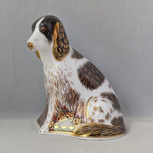 Royal Crown Derby Paperweight - &quot;Molly The Dog&quot; - Gold Stopper