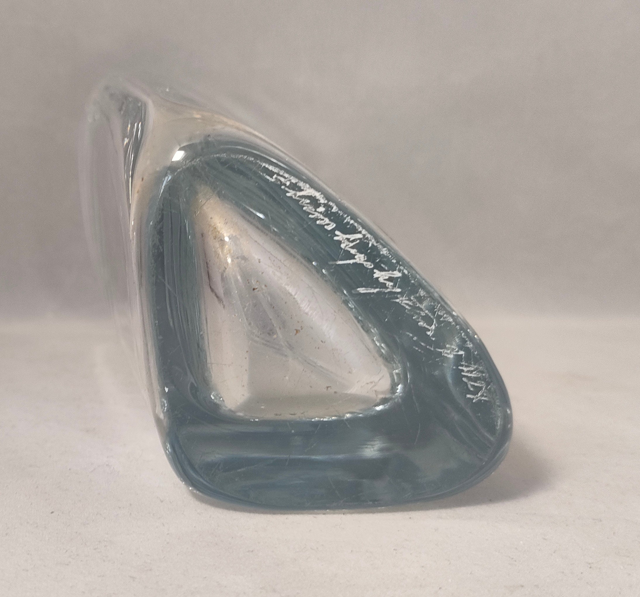 Vintage Strombergshyttan Swedish Tricorn Glass Vase - Signed and