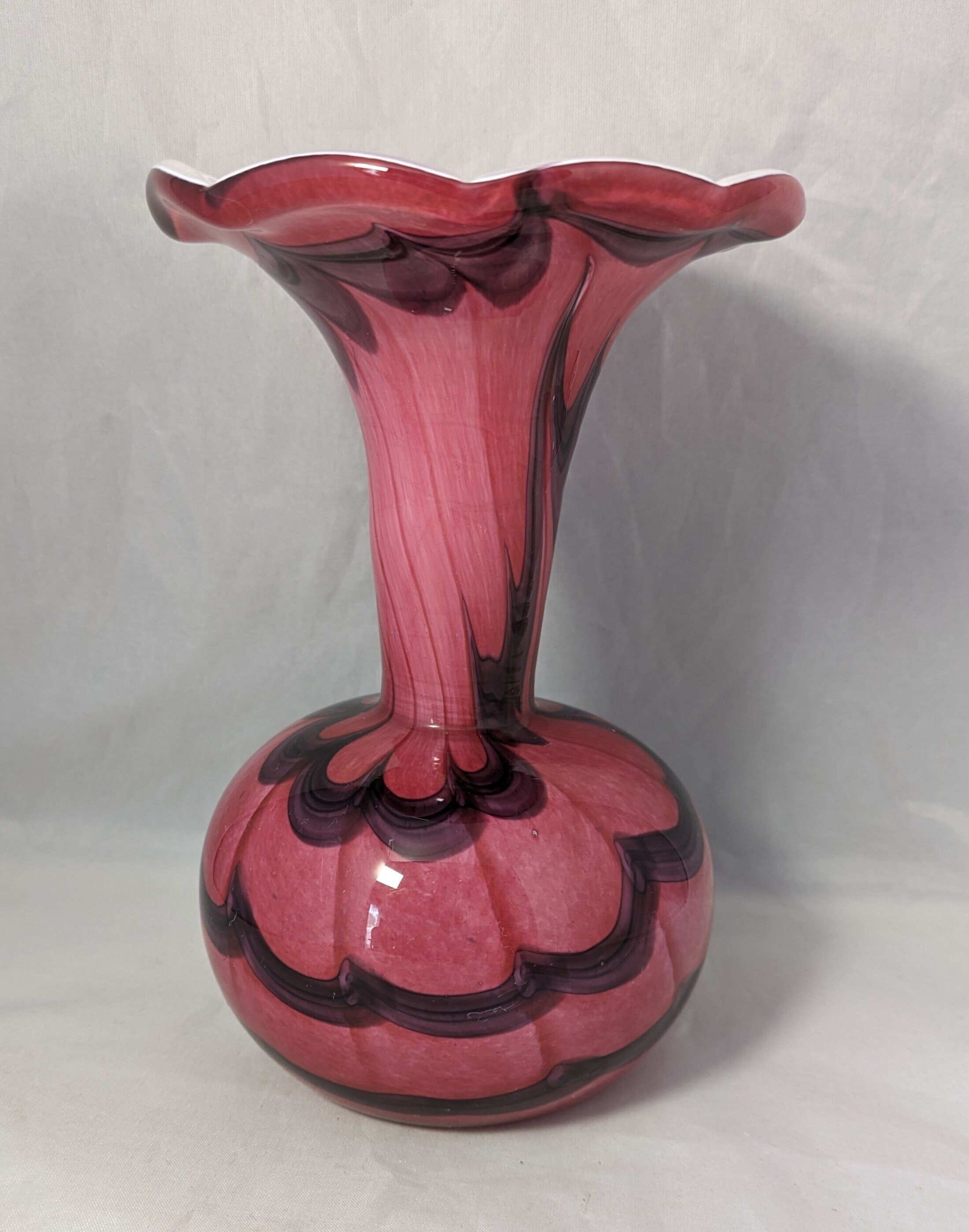 ヴィンテージ コレクタブル ムタルファ ガラス プリティ ポージー 花瓶