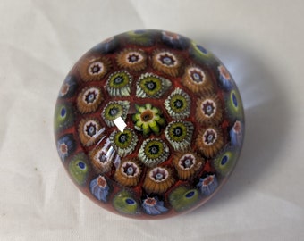Vintage Collectable Millefiori Miniature Strathearn Glass Paperweight