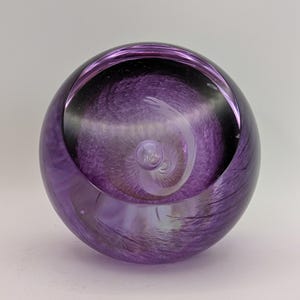 Vintage Collectable Purple Caithness Glass Paperweight - Vortice - Signed