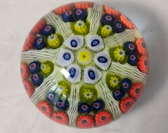 Vintage Collectable Strathearn(?) Millefiori Glass Paperweight