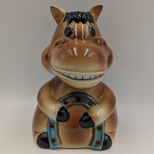 Vintage Sammler-Spardose in Pferdeform aus Keramik - Unsigniert