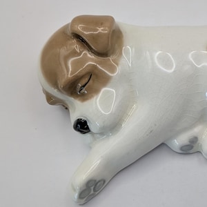 Vintage Collectable Midwinter Pottery Sleeping Puppy With Brown Spot