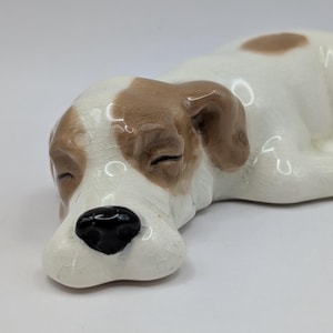 Vintage Collectable Midwinter Pottery Sleeping Puppy With Brown Spot