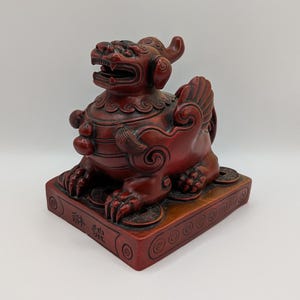 Collectable Red Resin Chinese Feng Shui Figurine - Wealth And Good Luck(?)