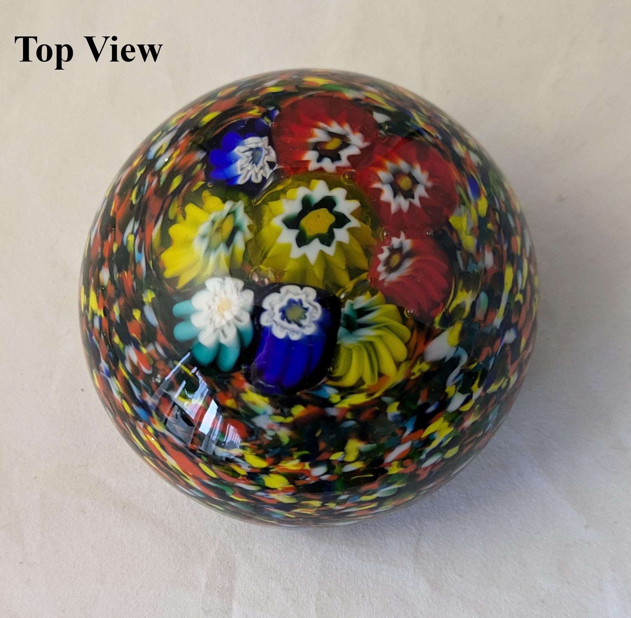 Presse-papier Millefiori En Cristal – Qualité Baccarat, Très Bon état