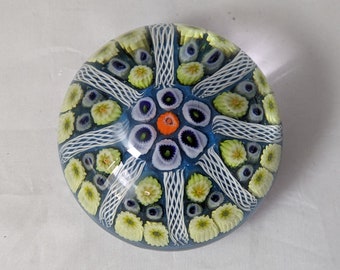 Vintage Collectable Strathearn Millefiori Glass Paperweight