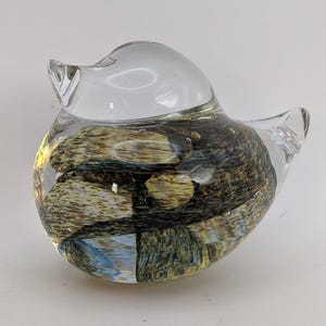 Signed Studio Glass Bird Paperweight: Collectible Art Glass