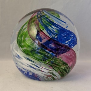 Vintage Collectable Unsigned Large Studio Glass Paperweight