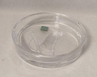 ヴィンテージ　ガラス ボンボン皿　取手付き皿 ホヤクリスタルの小物入れまたはボンボン皿 - Etsy 日本