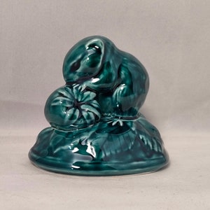 Vintage Collectable Blue Poole Pottery Vole With A Strawberry