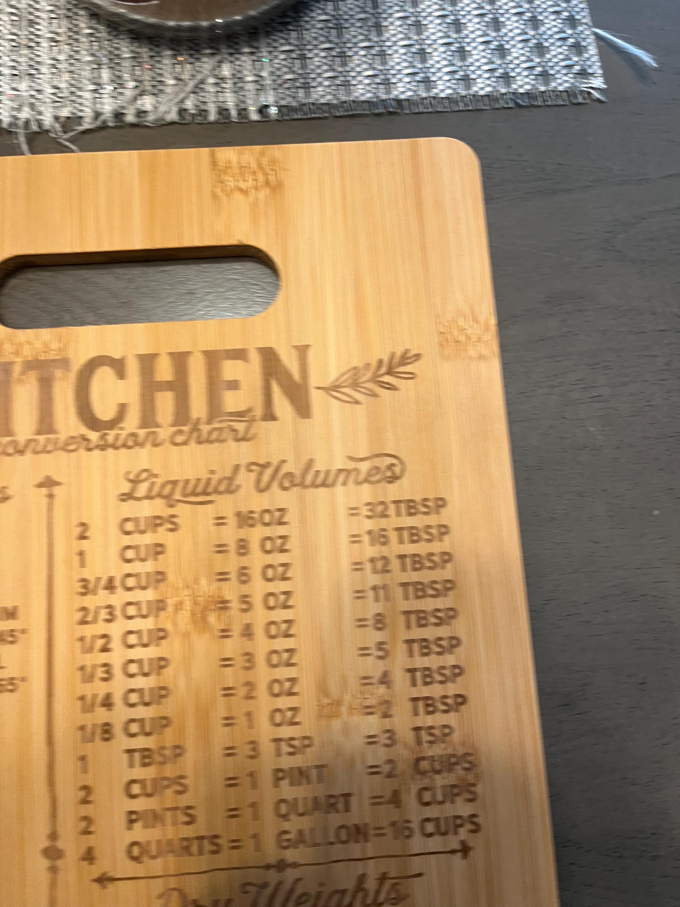 Measurement Chart Board / Charcuterie Board / 8”x12” Board Etsy