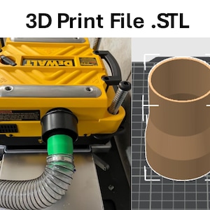 3D Print File for 2.5&quot; Flexible PVC Hose Attachment to Dewalt 735 / Digital File Only