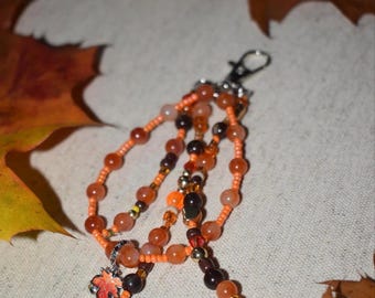 Personalized Name Keychain – Custom Beaded Initial Bag Charm, Handmade Gift