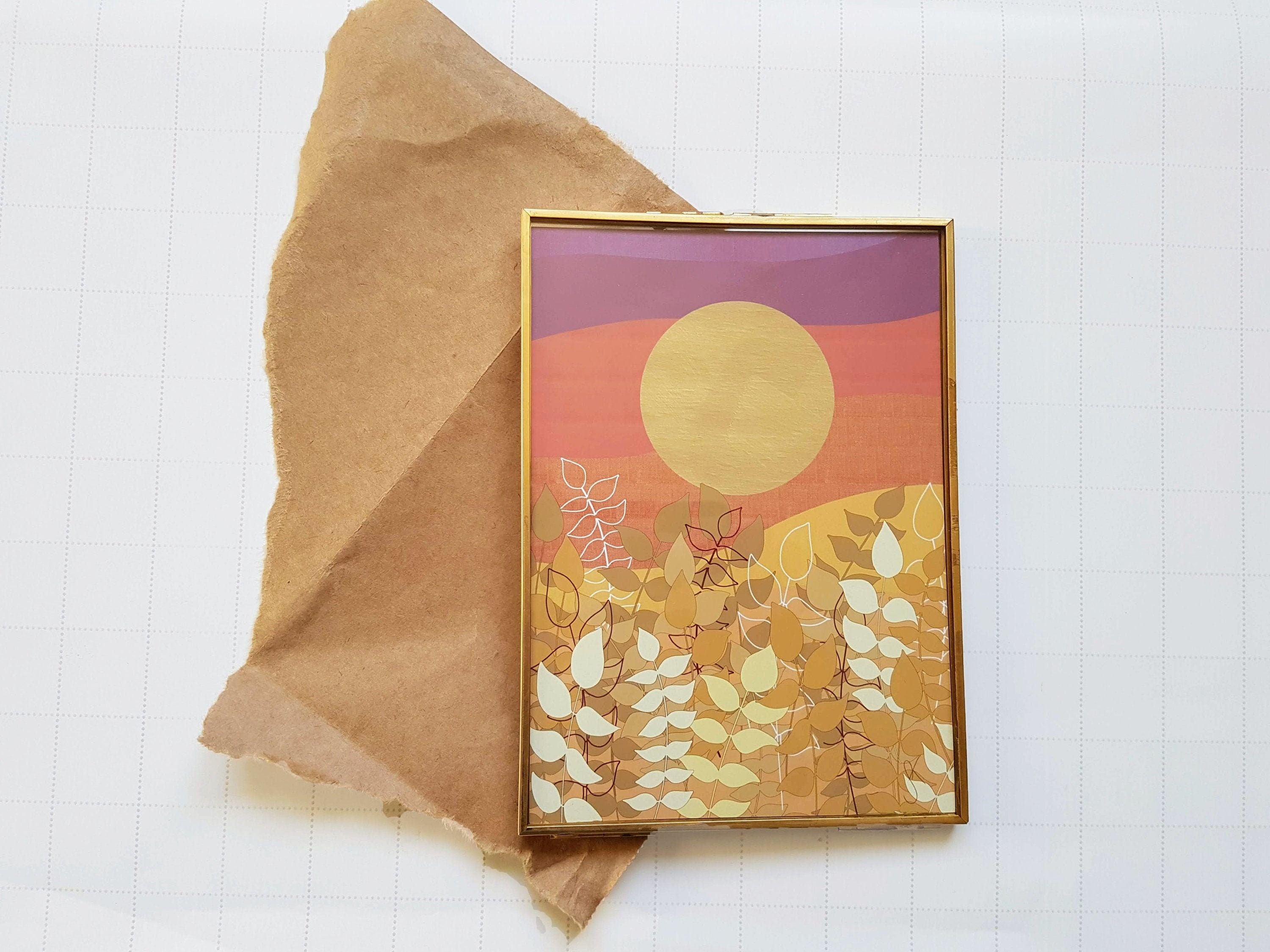 Art Print - Champs d'or Wall Art Décoration Numérique Peinture Design d'intérieur Texture