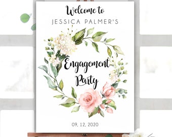 Editable Engagement Party Sign - Printable Welcome to Our Engagement Sign - Welcome sign - Engagement Party Print - Templett Sign