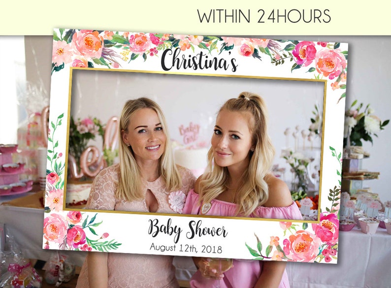 Baby Shower Photo Booth Frame Baby Shower Picture Frame Photo Booth Prop Selfie Frame Baby