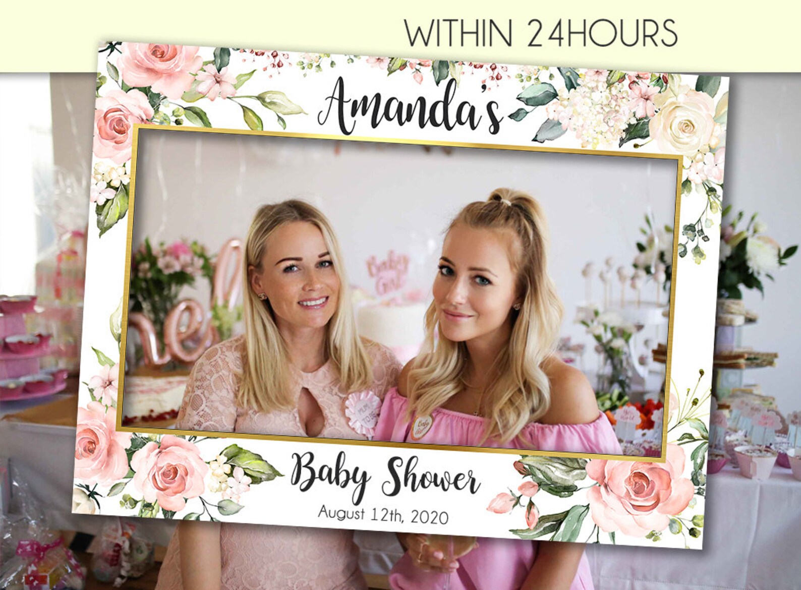 Baby Shower Photo Booth Frame Baby Shower Picture Frame Etsy