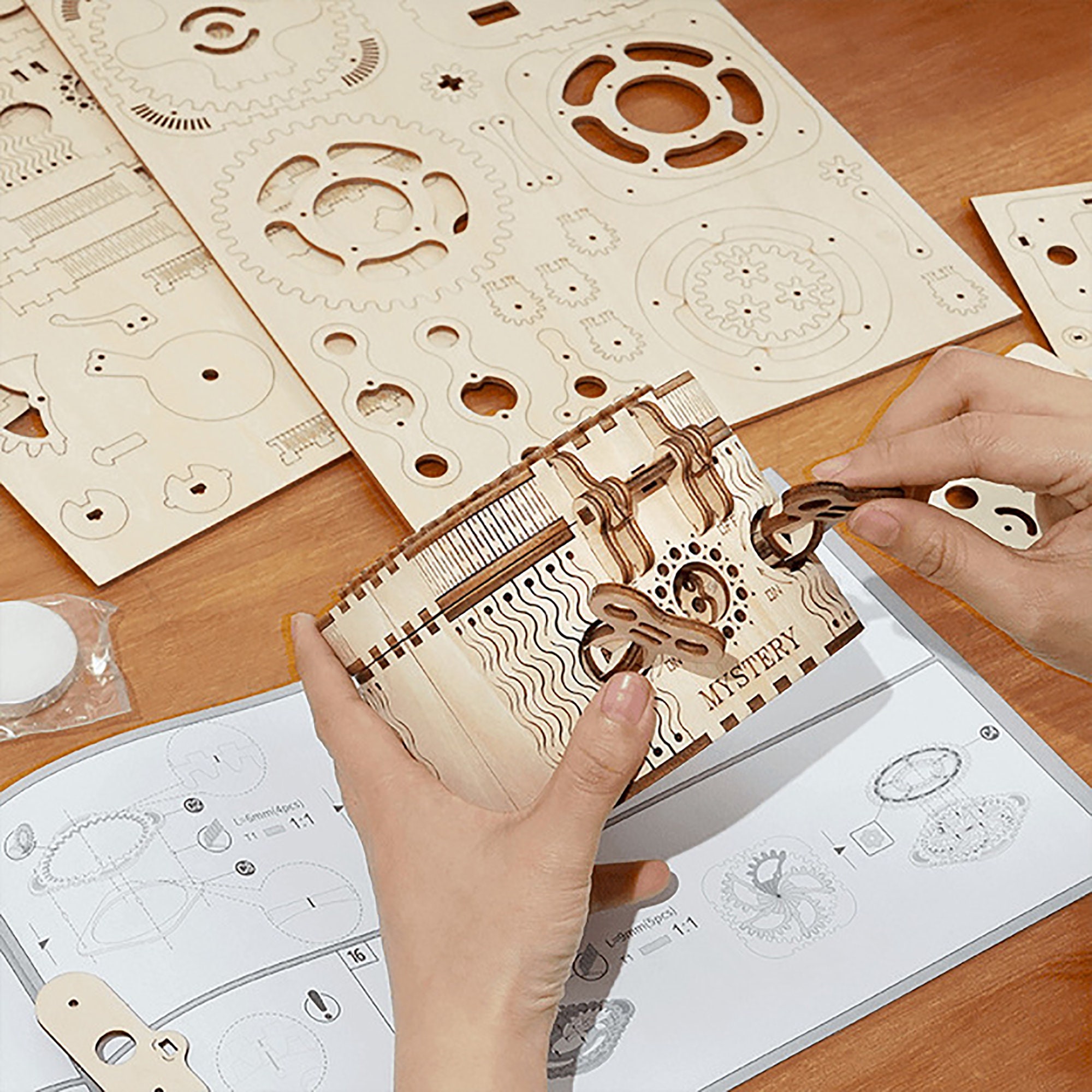 3D Wooden Treasure Box Puzzle Kit Model Building Kits Brain Etsy