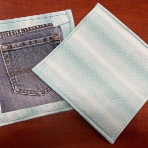 Upcycled Denim pocket hot pads