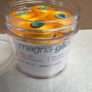 Magna-Glide Delights Style L Bobbins 72yds - Bright Gold (Jar of 20)