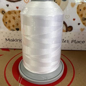 White Glide Thread, 5500 yds King Spool, Polyester Quilting Embroidery Thread