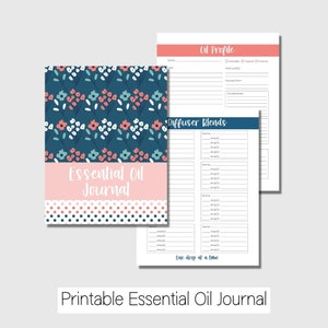 Essential Oil Journal Printable, EO Digital Download