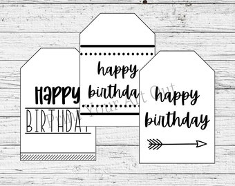 Printable Gift Tags / Happy Birthday Gift Tag / Birthday Gift - Etsy