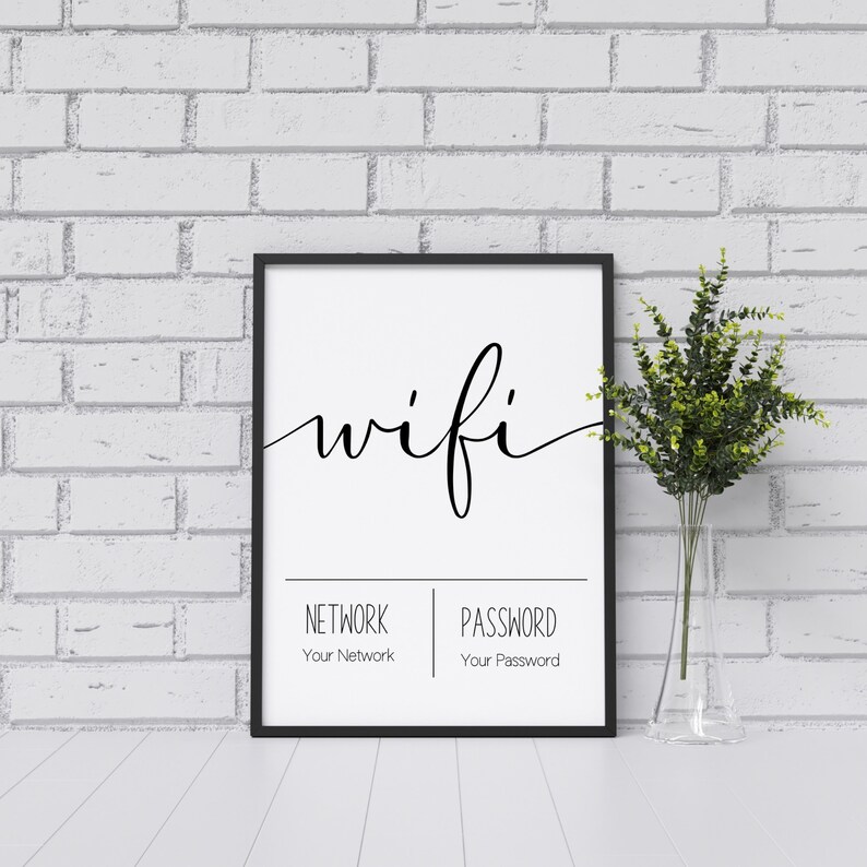 Wifi Printable Wifi Password Sign Guest Room Decor Airbnb Etsy