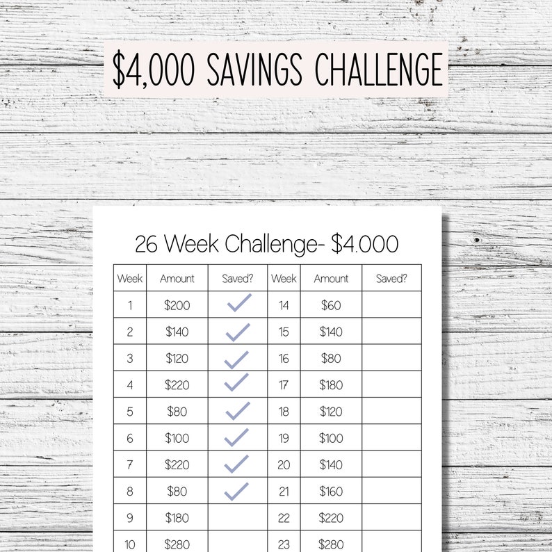 26 Week Savings Challenge 26 Week Savings 26 Week Challenge 4k