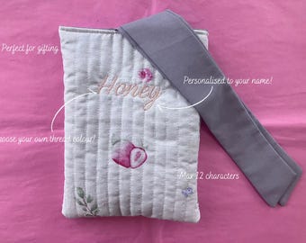 Personalized Kindle Sleeve | Handmade Padded E-Reader Cover with Ribbon