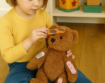 Reusable Fabric Bandaids for Kids | Pretend Play First Aid Kit | Montessori Toy | Eco-Friendly Plush Bandages | Doctor Role Play