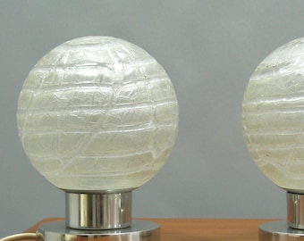 1 pair of ice glass table lamps, Doria, Space Age - 1970s