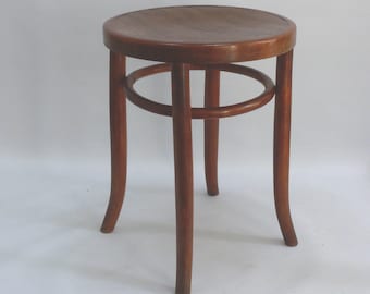 Restored GENO bentwood stool, Thonet style, circa 1920